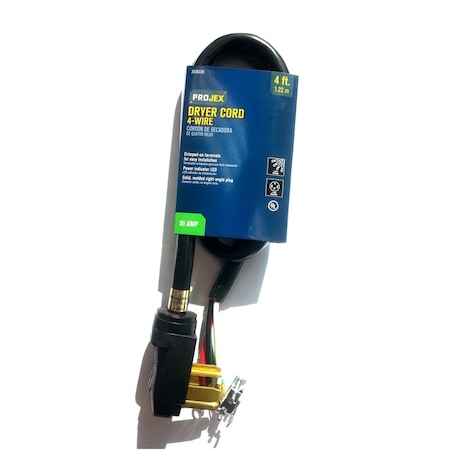 Projex Projex 10/4 SRDT 4 ft. L Dryer Cord RDRDT10404XBKP